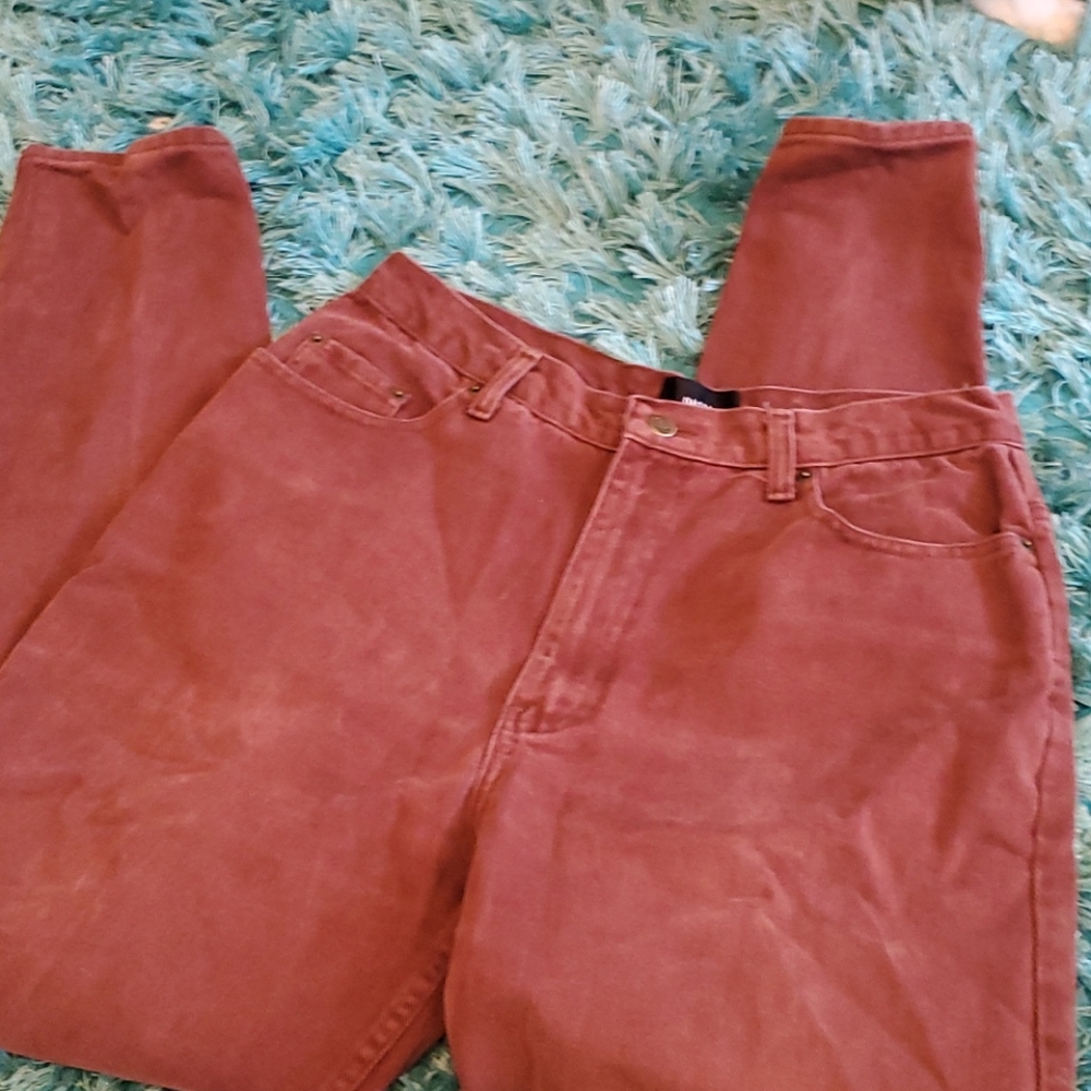 women's pasta high rise mom jeans sz 14 rust color